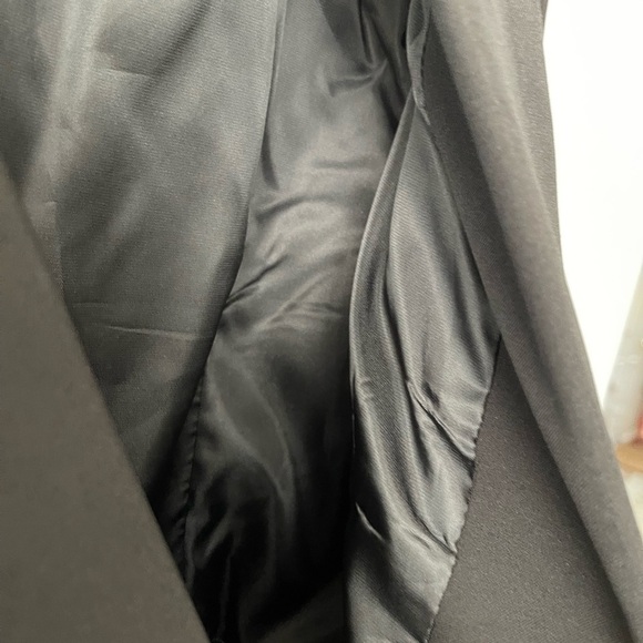 Evia Black Pleated Peplum Blazer sz 2x Dress Classy Work Coat Double Button - Picture 8 of 8